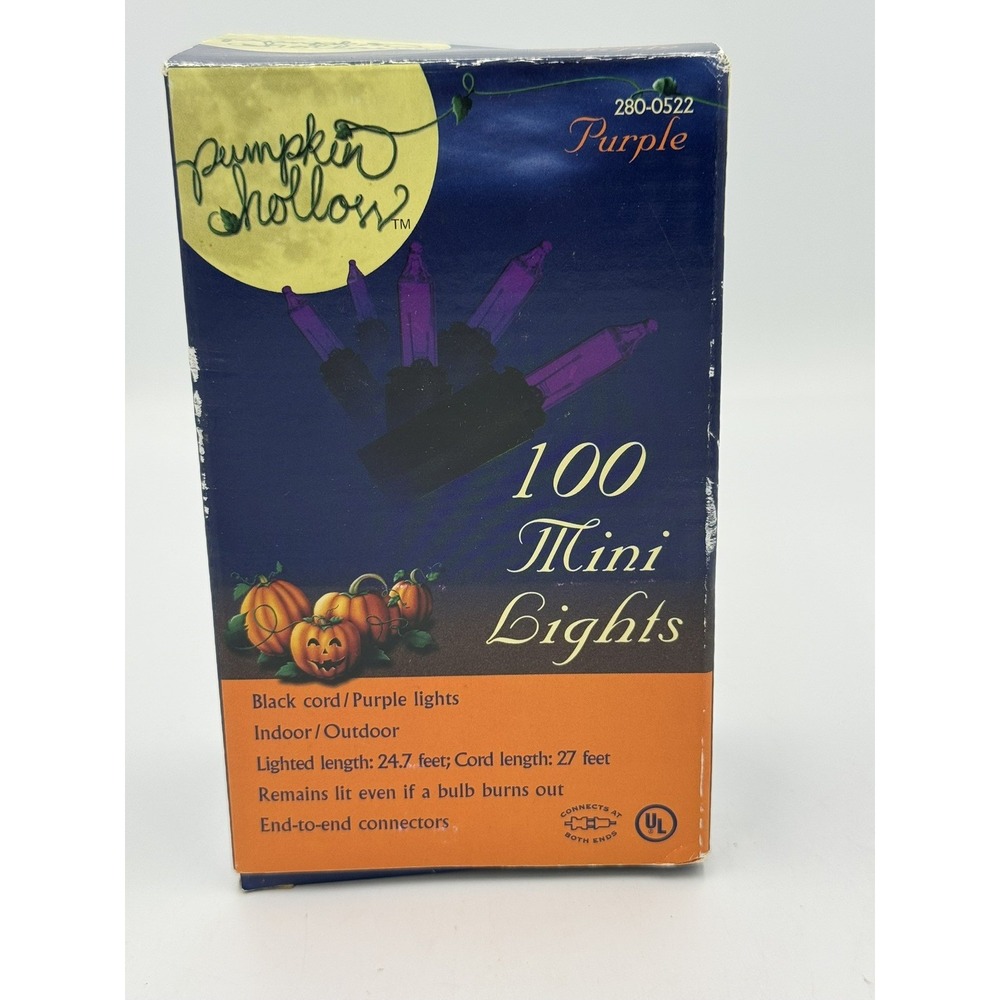 Pumpkin Hollow Indoor/Outdoor 100 mini purple Halloween Lights